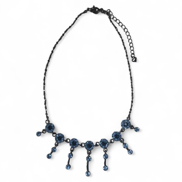 90s Blue Floral Dangly Necklace - Picture 4 of 6